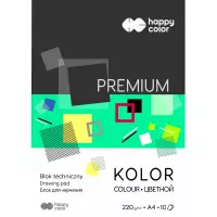 1. Happy Color Blok Techniczny Kolorowy Premium A4 10 Kartek 220g 107047