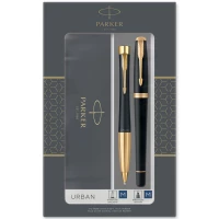 2. Parker Zestaw Pióro Długopis Urban Matte Black Gold 2093381 + Torebka Gratis
