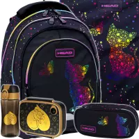 1. AstraBag Zestaw Szkolny 5el. Golden Effect Rainbow Kitty AB330 502025032 + Worek 507025015 + Piórnik 503025038 + 558660 + 558652 558654