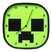 2. Zegar Ścienny Świecący w Ciemności + Zestaw Naklejek Minecraft Creeper 