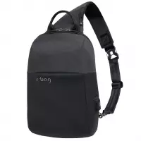 2. R-Bag Plecak Męski na Ramię z USB Magnet Black Z041