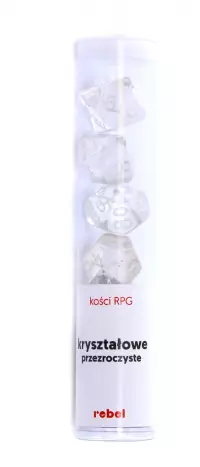 1. Komplet kości REBEL RPG - Kryształowe - Przezroczyste