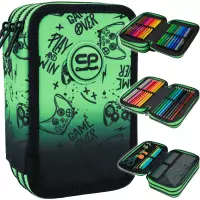 5. CoolPack Jumper 3 Piórnik Trzykomorowy Z Wyposażeniem Game Over Gradient Green F067969