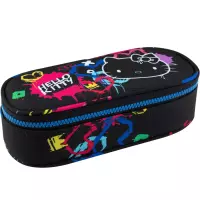 1. Coolpack Campus Piórnik Tuba Usztywniona z Organizerem Hello Kitty Black Neon F062034