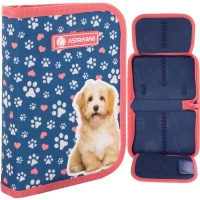 6. AstraBag Piórnik AC1 Pojedynczy Dwuklapkowy bez Wyposażenia Cute Puppy 503022051