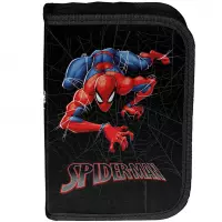 4. Paso Piórnik Dwuklapkowy z Wyposażeniem Spiderman Black SP26FF-P001