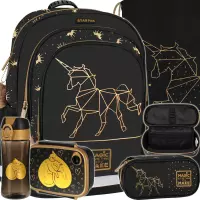 1. Starpak Zestaw 5el. Gold Unicorn Plecak 486094 + Worek 529469 + Piórnik 486101 + 558660 + 558652 + 558654