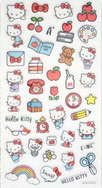 1. Zestaw Naklejek Dekoracyjnych Hello Kitty - Tęcza