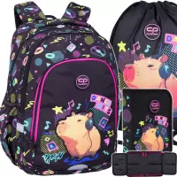 1. CoolPack Zestaw Szkolny Capybara Music 3el. Plecak Prime Pro F162961 + Worek F159961 + Piórnik F076961
