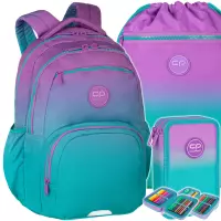 1. CoolPack Zestaw Szkolny Gradient Blueberry 3el. Plecak Pick E99505/F + Worek E70505 + Piórnik E66505/F