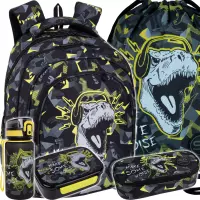 1. CoolPack Zestaw Szkolny Dinopark 5el. Plecak Fast F163966 + Worek F159966 + Piórnik F062966 + Z17966 + Z18966