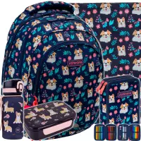 1. AstraBag Zestaw Szkolny Dear Puppy 5el. Plecak AB300 502026011 + Worek 507026005 + Piórnik 503026015 + Z17933 + Z18933
