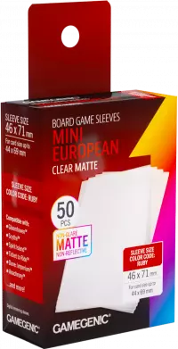 1. Gamegenic: Board Game Sleeves - Mini European (46x71 mm) - Koszulki na Karty - Clear Matte, 50 sztuk