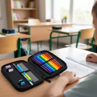 3. AstraBag Piórnik AC21 Dwukomorowy z Wyposażeniem Game On 503026031