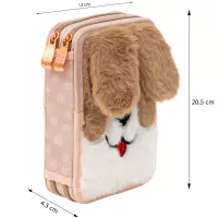 9. AstraBag Piórnik AC21 Dwukomorowy z Wyposażeniem Fluffy Puppy 503026024
