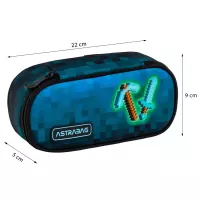 5. AstraBag Piórnik AC6 Saszetka Usztywniona Blue Pixel 503026038