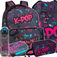 1. CoolPack Zestaw Szkolny K-Pop Dark 5el. Plecak Caro F167036 + Worek F070036 + Piórnik F060036 + 27850CP + 27713CP