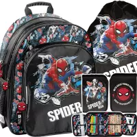 1. Paso Zestaw Szkolny 3el. Spider Man Black Plecak SP25WW-090 + Piórnik SP25WW-P001 + Worek SP25WW-712