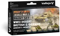 1. Vallejo: 70.208 - Model Color - WWII Desert British & German Armour & Infantry (6 x 18 ml)
