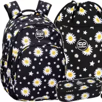 1. CoolPack Zestaw 3el. Daisy Black Plecak F027817 + Worek F070817 + Piórnik F062817