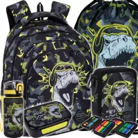 1. CoolPack Zestaw Szkolny Dinopark 5el. Plecak Fast F163966 + Worek F159966 + Piórnik F066966 + Z17966 + Z18966