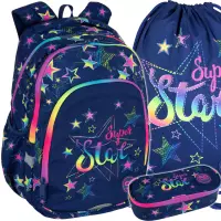 1. CoolPack Zestaw Szkolny Stars 3el. Plecak Prime Pro F162960 + Worek F159960 + Piórnik F062960