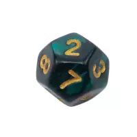 4. Komplet kości REBEL RPG - Perłowe - Ciemnozielone