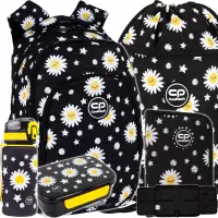 1. CoolPack Zestaw Szkolny Daisy Black 5el. Plecak Prime Pro F162817 + Worek F070817 + Piórnik F076817 + Z17817 + Z18817