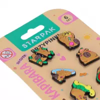 4. Starpak Przypinka Gumowa Pins 6 szt. Kapibara 583612