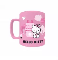 4. Hello Kitty Kubek z Futerkiem -  Różowa Kokardka