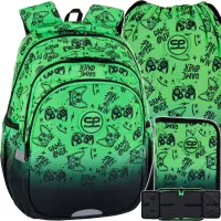 1. CoolPack Zestaw Szkolny Game Over Gradient Green 3el. Plecak Jerry F029969 + Worek F159969 + Piórnik F076969