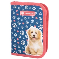 1. AstraBag Piórnik AC1 Pojedynczy Dwuklapkowy bez Wyposażenia Cute Puppy 503022051