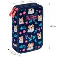 9. AstraBag Piórnik AC21 Dwukomorowy z Wyposażeniem Dear Puppy 503026015