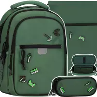 1. Starpak Zestaw Szkolny 3el. Pins Pixel Zielony Plecak 576226 + Piórnik 576228 + Worek 582751