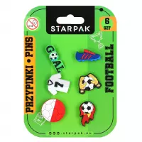 1. Starpak Przypinka Gumowa pins op.6szt Football 586239