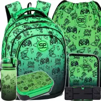 1. CoolPack Zestaw Szkolny Game Over Gradient Green 5el. Plecak Fast F163969 + Worek F159969 + Piórnik F076969 + Z17969 + Z18969
