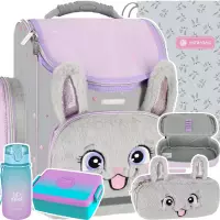 1. Starpak Zestaw Szkolny 5el. Królik Lila Tornister 527142 + Piórnik 527252 + Worek 507023021