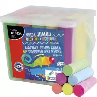 1. Kidea Kreda Chodnikowa Jumbo Kolorowa Neonowa 20 sztuk Wiaderko 068906