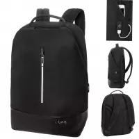 1. R-Bag Plecak Męski na Laptopa 14" z USB Ridge Black Z281