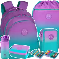 1. CoolPack Zestaw Szkolny 5el. Gradient Blueberry Plecak E29505/F+ Piórnik E66505/F + Worek E70505 + Z07505 + 56162CP