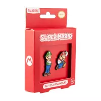 2. Zestaw Emmaliowanych Przypinek Super Mario - Mario i Luigi
