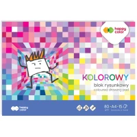 1. Happy Color Blok Rysunkowy Kolorowy A4 15 Kartek 80g 106620