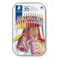 2. Staedtler Kredki Ołówkowe 36 kolory Metalowe Opakowanie 048306