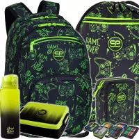 1. CoolPack Zestaw Szkolny Game Night 5el. Plecak Pick F099711 + Worek F070711 + Piórnik F067711 + 56414CP + Z07510
