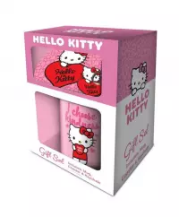 1. Zestaw Prezentowy Hello Kitty: kubek + Podkładka + Brelok