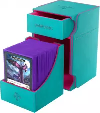 4. Gamegenic: Watchtower 100+ XL Convertible -  Pudełko na Karty - Teal/Pink