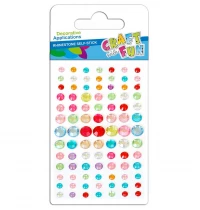 2. Craft With Fun Ozdoba Dekoracyjna Okrągłe Kryształki Kolorowe Samoprzylepne 382480
