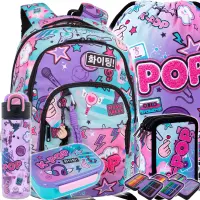 1. CoolPack Zestaw Szkolny K-Pop Rainbow 5el. Plecak Basic Plus F003037 + Worek F070037 + Piórnik F067037 + 27478CP + 27928CP