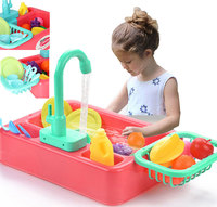 10. Mega Creative Zlewozmywak Kran z Lejącą się Wodą Nella + Akcesoria Różowy 470582