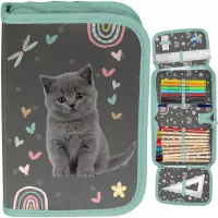 1. Paso Piórnik Dwuklapkowy z Wyposażeniem Grey Cat PP26CS-P001